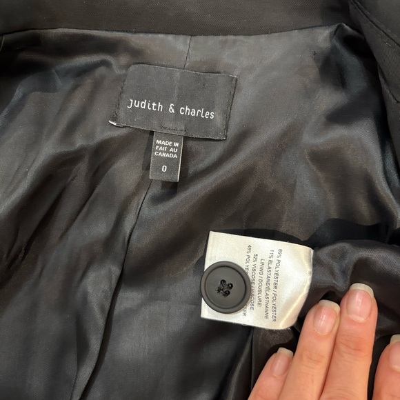 Judith & Charles Gaia Techno Blazer Fitted Single Breasted Black Size 0 - Picture 13 of 16